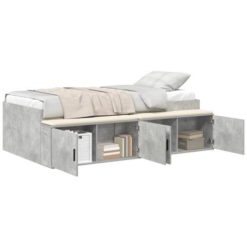 Struttura Letto Grigio Cemento 80x200 cm - Foto 1