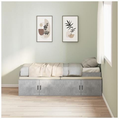 Struttura Letto Grigio Cemento 80x200 cm - Foto 2