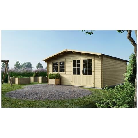 Casetta Da Giardino In Legno - 25.00m2 - 5.00x5.00m - 34mm - Colore: Naturale - Foto 1