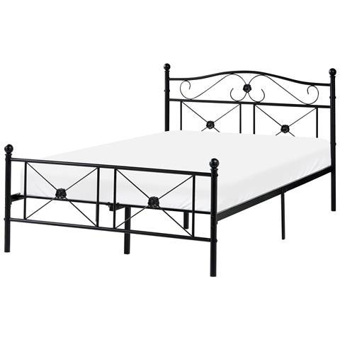 Letto Metallo Rodez 120 X 200 Cm Nero - Foto 2