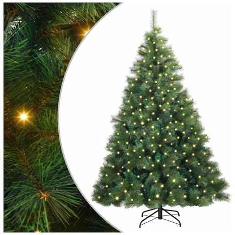 Albero di Natale artificiale con 300 LED Verde 180 cm PE e PVC - Foto 1