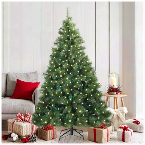 Albero di Natale artificiale con 300 LED Verde 180 cm PE e PVC - Foto 2