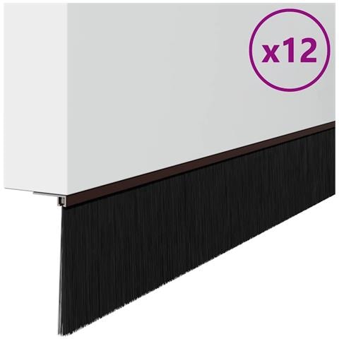 Spazzole per porte a vite 12 pcs Marrone 100 cm - Foto 1