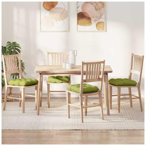 Cuscini per Seduta 4 pcs Verde chiaro 40 x 40 x 12 cm Tessuto - Foto 2