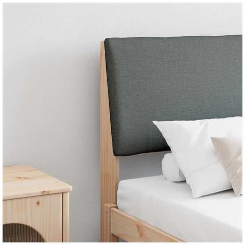 Testiera imbottita Grigio scuro 200 cm Pino massello - Foto 2