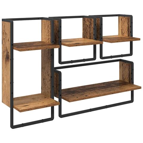 Set mensole da parete 4 pcs Legno vecchio 65 x 25 x 30 cm - Foto 1