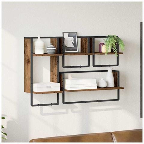 Set mensole da parete 4 pcs Legno vecchio 65 x 25 x 30 cm - Foto 2