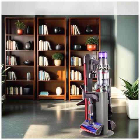 Supporto In Acciaio Al Carbonio Per Aspirapolvere Compatibile Con Dyson V6-v15 - Altezza 74 Cm, Montaggio Facile, Ricarica Integrata - Foto 2