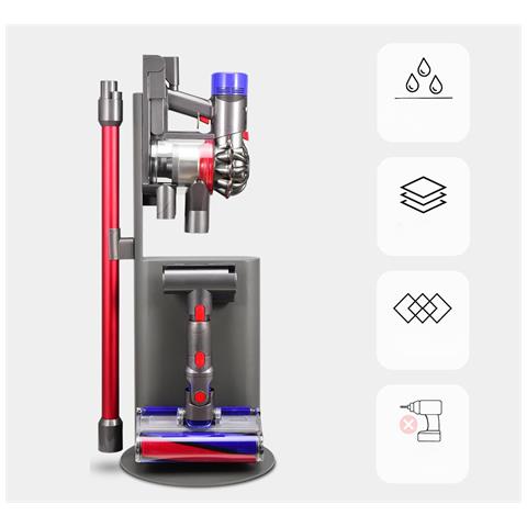 Supporto In Acciaio Al Carbonio Per Aspirapolvere Compatibile Con Dyson V6-v15 - Altezza 74 Cm, Montaggio Facile, Ricarica Integrata - Foto 7