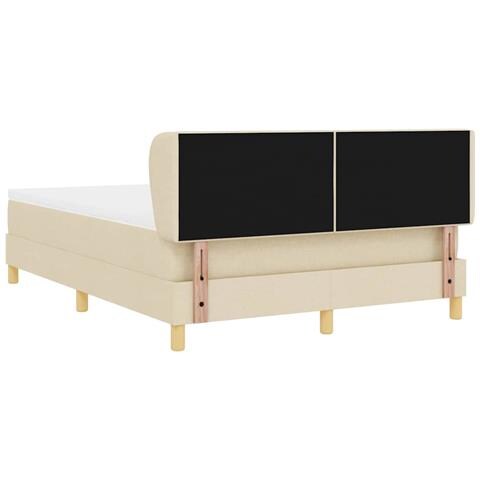 Letto a molle con materasso Crema 140 x 190 cm Tessuto - Foto 9