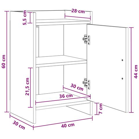 Comodini 2 pcs Rovere Sonoma 40 x 30 x 60 cm - Foto 8