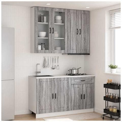 Unità Cucina PORTO 4 pcs Sonoma grigio Legno ingegnerizzato - Foto 2