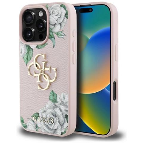 Custodia In Silicone Rosa Per Iphone 16 Pro Max Con Logo 4g Guess - Foto 1
