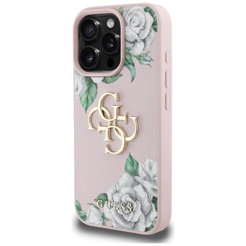Custodia In Silicone Rosa Per Iphone 16 Pro Max Con Logo 4g Guess - Foto 2