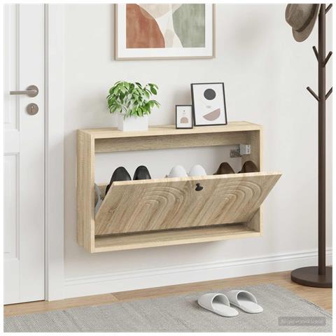 Mobiletto per Scarpe da Muro ALKMAAR 71 x 17 x 43 cm - Foto 2