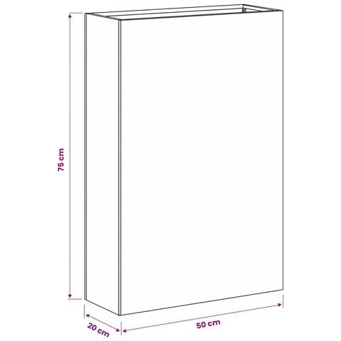 Vaso da giardino Argento 50 x 20 x 75 cm Acciaio Inox - Foto 7