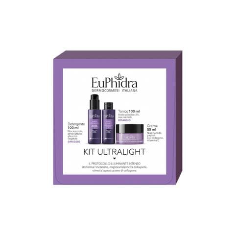 Euphidra Ultralight Kit Ultralight Crema Ricca Niacinamide 50 ml + Detergente Niacinamide 100 ml + Tonico Acido Glicolico 100 ml - Foto 1