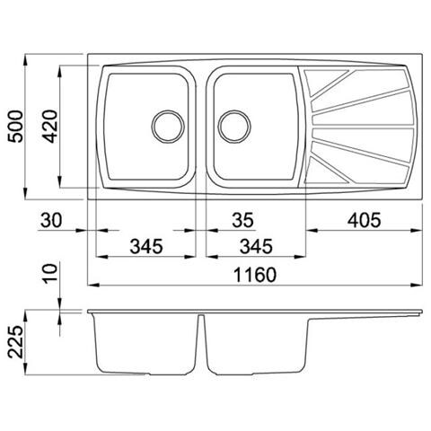 LavelloVassoio lavello in granito (LGL50052) Installabile su piano di lavoro Colore Bianco pietra - Foto 2