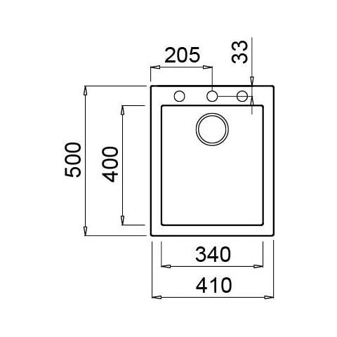 Lavello Quadra 100 Keratek Plus 41x50 cm 1 vasca Colore Champagne 95 - Foto 2