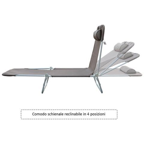 Sedia a Sdraio Lettino Reclinabile da Giardino Spiaggia Piscina Caffè - Foto 2