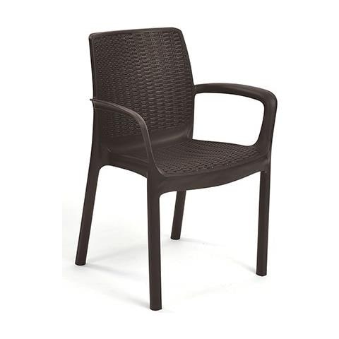 Poltrona Arredo Melody In Polirattan - Marrone - Foto 1