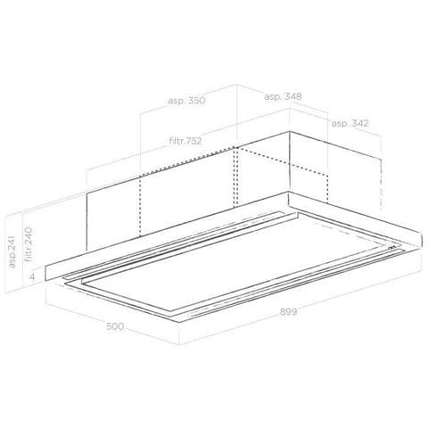 Cappa a Soffitto Cloud Seven IX / A / 90 Filtrante e Aspirante da 90 cm Colore Acciaio inox - Foto 5