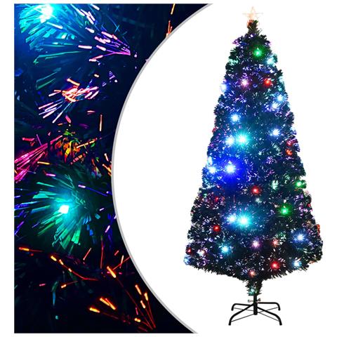 Albero di Natale Preilluminato con Supporto 180 cm Fibra Ottica - Foto 1