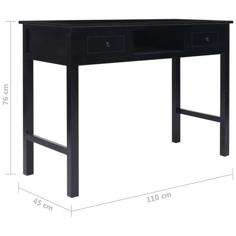 Scrivania Nera 110x45x76 Cm In Legno - Foto 2
