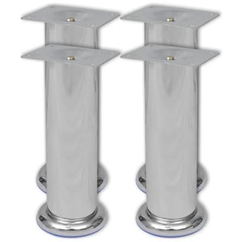 Piedini Rotondi Per Divani 8 Pz Cromati 180 Mm - Foto 2