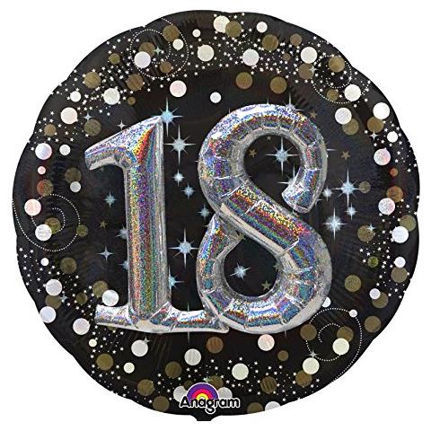 Pallone Foil Multi-balloon 36"""" - 91 Cm Sparkling Birthday 18 - Foto 1