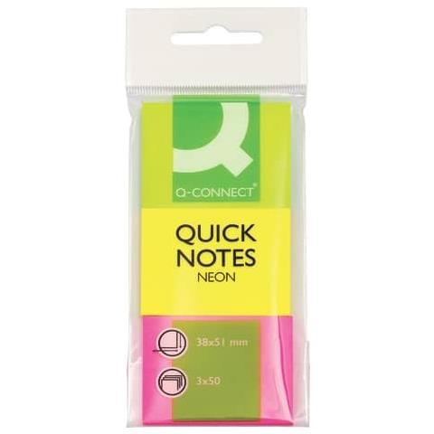 Foglietti Riposizionabili Neon Assortiti 38x51mm Blister 3 Blocchetti Da 50 - Kf01224 - Foto 1