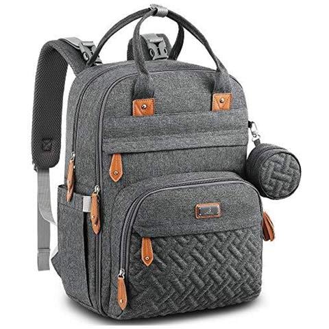 Fasciatoio Zaino Borsa Babbleroo Fasciatoio Back Pack Diaper Bags Con Fasciatoio E Ciuccio Supporto Per Mamma E Pap (grigio Scuro) - Foto 1