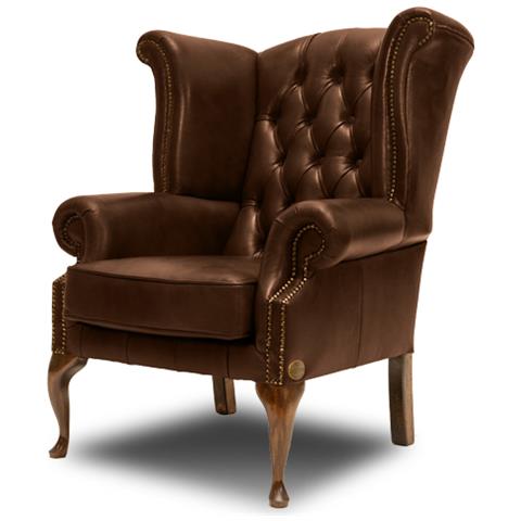 Poltrona Chesterfield Plainwing - Cloudy Vecchio Marrone - Pelle - Foto 7