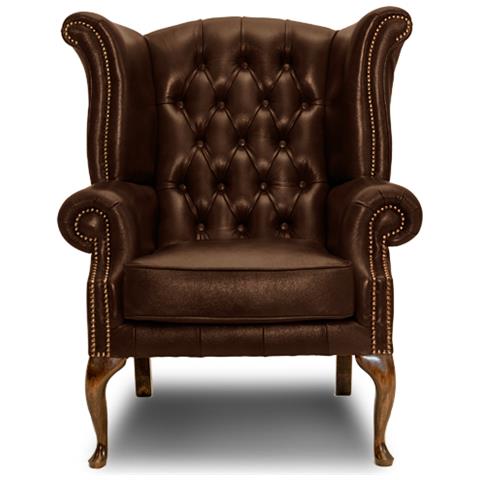 Poltrona Chesterfield Plainwing - Cloudy Vecchio Marrone - Pelle - Foto 1