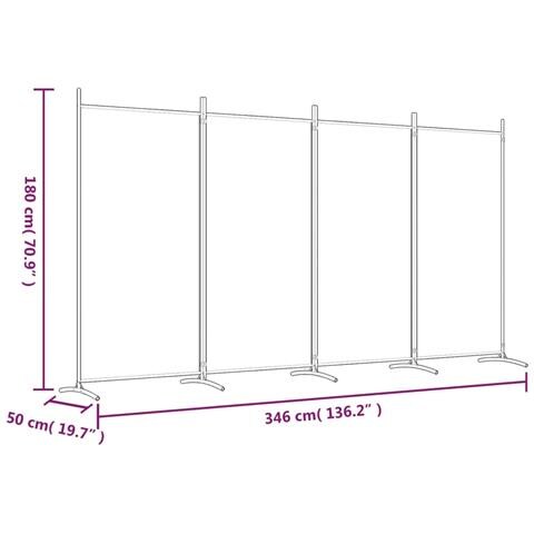 Divisorio A 4 Pannelli Marrone 346x180 Cm In Tessuto - Foto 11