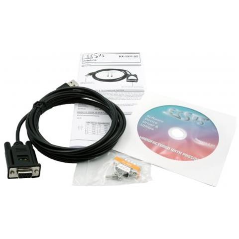 Ex-1311-2t Adattatore Per Inversione Del Genere Dei Cavi Usb Type A 2.0 Rs-232 Nero - Foto 1