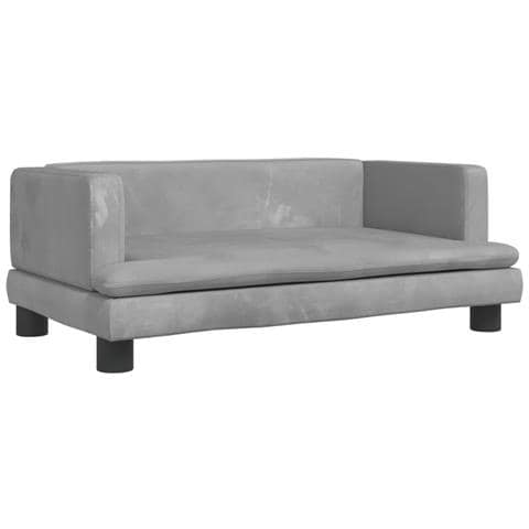 Divano Per Bambini Grigio Chiaro 80x45x30 Cm In Velluto - Foto 2