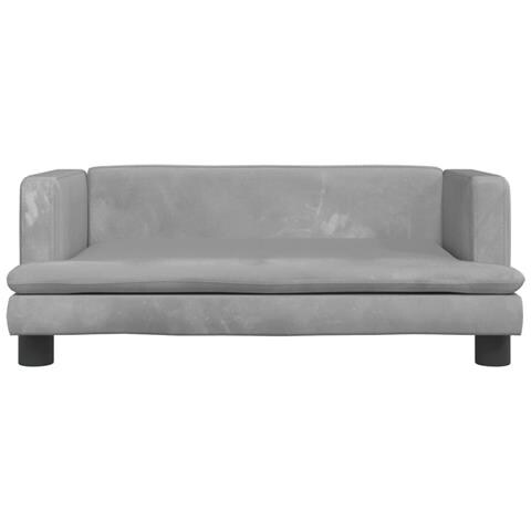 Divano Per Bambini Grigio Chiaro 80x45x30 Cm In Velluto - Foto 3