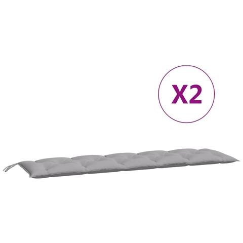 Cuscini Panca Da Giardino 2pz Grigi 180x50x7cm Tessuto Oxford - Foto 2