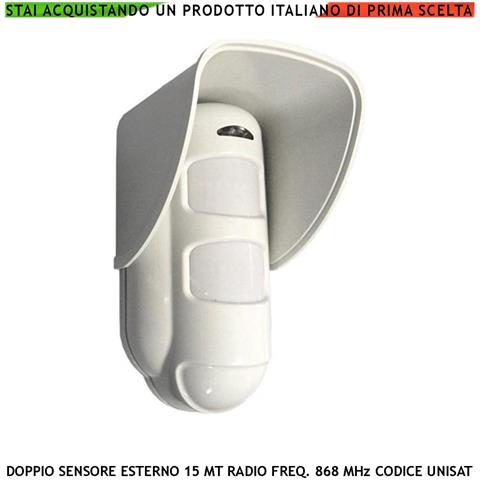 Doppia Tecnologia Da Esterno Rileva Intrusi In Movimento Copertura 15 Metri Grandangolo O 25 Metri Tenda Via Wireless - Foto 1