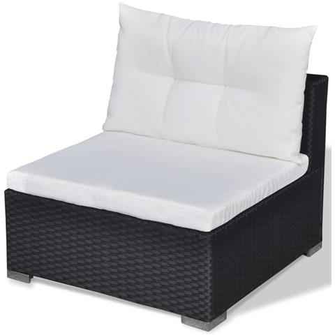 Set Divani Da Giardino 5 Pz Con Cuscini In Polyrattan Nero - Foto 8