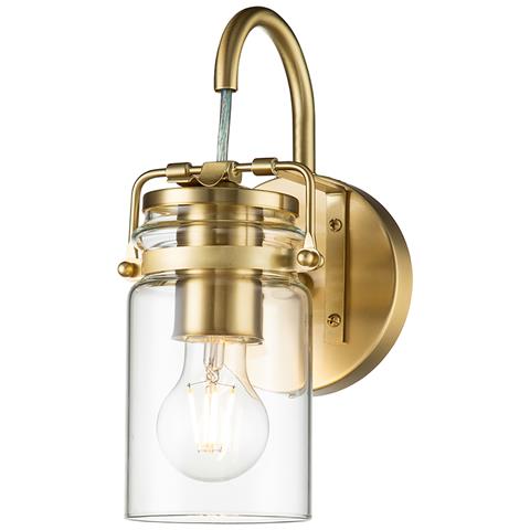 Applique Contemporanea Brinley Acciaio Ottone Spazzolato 1 Luce E27 - Foto 1