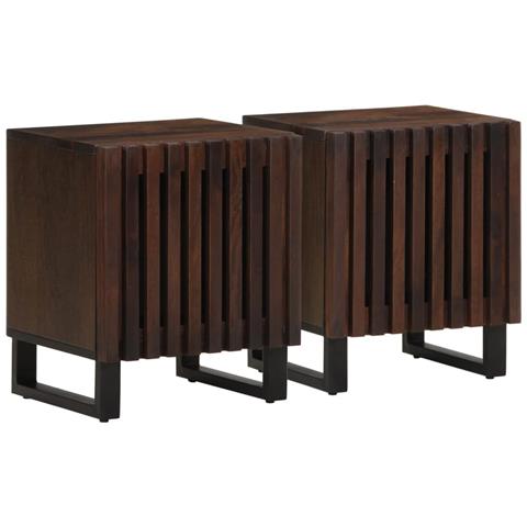 Comodini 2pz 40x34x46 Cm In Legno Massello Di Mango - Foto 1