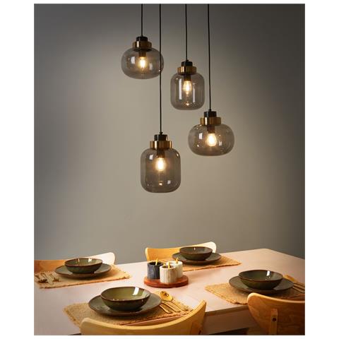Lampadario Zayande Vetro Grigio Chiaro - Foto 1