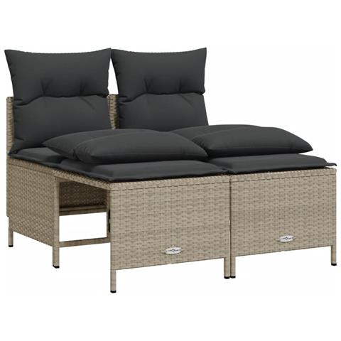 Set Divano da Giardino 4pz con Cuscini Grigio Chiaro Polyrattan - Foto 1