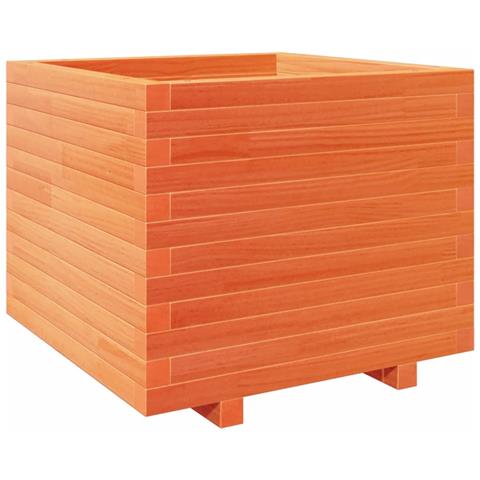 Fioriera Giardino Marrone Cera 60x60x49,5cm Legno Massello Pino - Foto 1