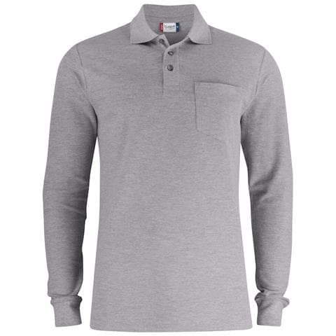 Basic Polo L /s Pocket Grigio Melan S - Foto 1