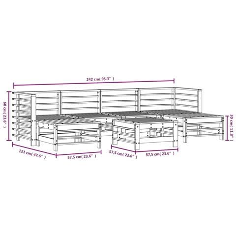 Set Salotto da Giardino 7 pz in Legno Massello di Douglas - Foto 9