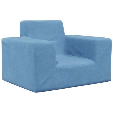 Divano per Bambini Blu in Morbido Peluche - Foto 1