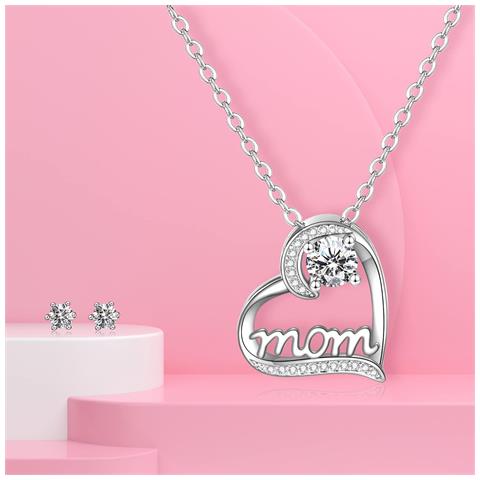 Set Regalo Per Mamma: Rosa Eternamente Bella Con Collana E Orecchini Eleganti - Foto 2